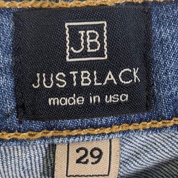 JB Just Black Jeans Womens 29 Light Wash Distressed Whiskered Straight Denim - Picture 13 of 15